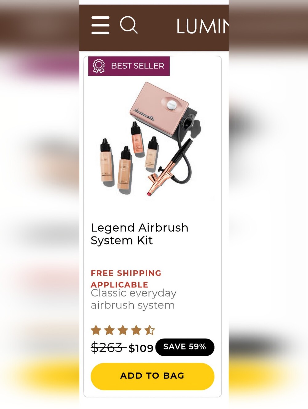 Luminess Legend Airbrush System Kit - Rose Gold